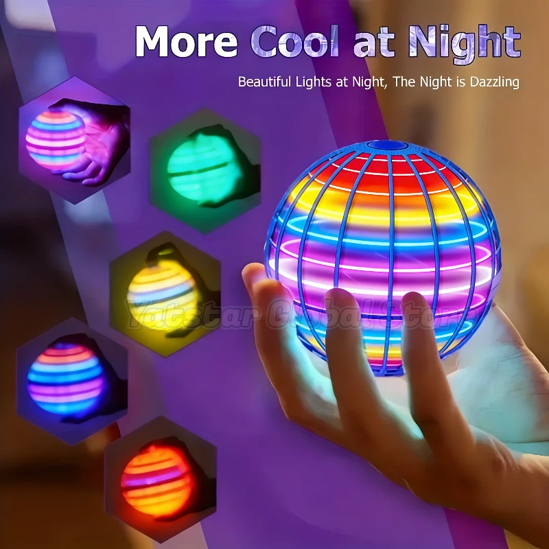 Drone Aerial Photography - LED Light Up Flying Orb Boomerang